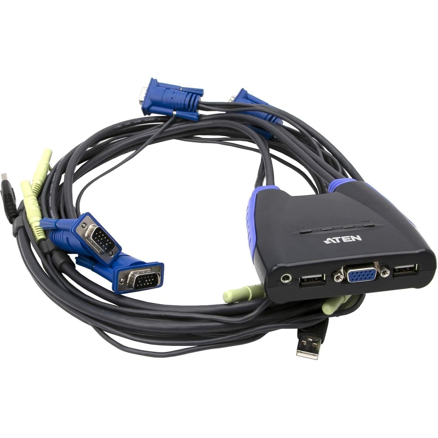 ATEN CS64US 4-Port USB VGA/Audio Cable KVM Switch with Built-in 0.9/1.2 Meter Cables