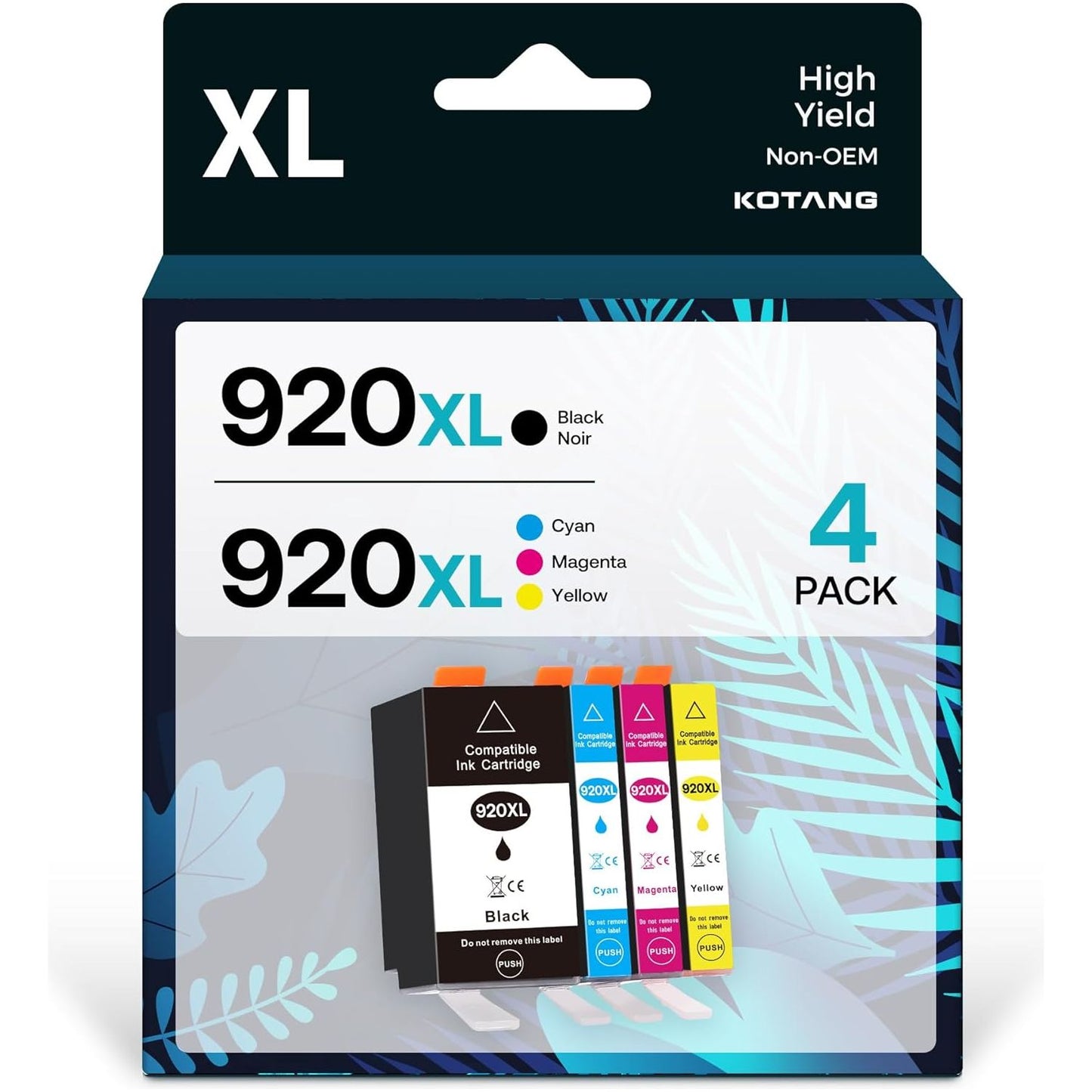 920XL Ink Cartridge Compatible for HP 920 XL 920 Combo Pack Replacement for HP Officejet 6500 6500A 7000 7500A E709 Printer (Black, Cyan, Magenta, Yellow) 4-Pack
