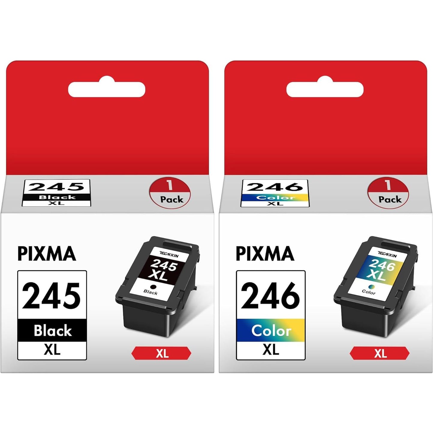 PG-245 XL/CL-246 XL High Capacity Combo Pack for Canon 245XL/Black and the 246XL/Color Works with Canon Pixma MX490 MX492 MG2522 TR4520 MG3022 MG2520 TS3100 TS3122 TS3300 Printer(1 Black, 1 Tri-color)