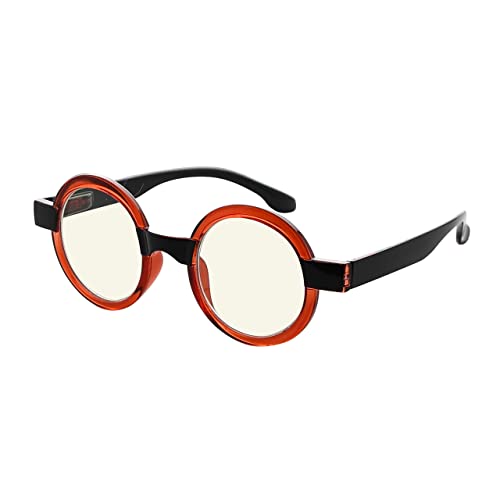 Eyekepper Reading Glasses Blue Light Blocking Round Computer Glasses Readers Women - Red +2.00
