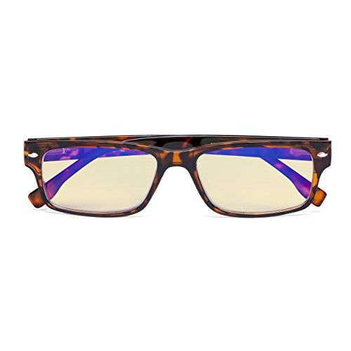 CessBlu Blue Light Blocking Glasses Anti UV Rays Glare with Yellow Filter Lens Computer Reading Eyeglasses for Men Women(Tortoise)+3.0