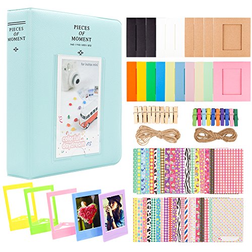 Ablus 2x3 Inch Photo Paper Film Album Set for Fujifilm Instax Mini Camera, Polaroid Snap, Z2300, SocialMatic Instant Cameras & Zip Instant Printer (64 Pockets, Ice Blue)