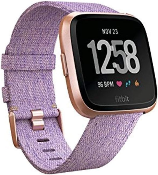 Fitbit Versa Special Edition Smart Watch • Lavender Woven • One Size (S & L Bands Included)