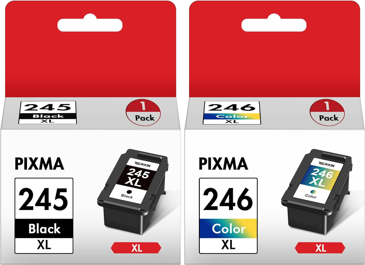 PG-245 XL/CL-246 XL High Capacity Combo Pack for Canon 245XL/Black and the 246XL/Color Works with Canon Pixma MX490 MX492 MG2522 TR4520 MG3022 MG2520 TS3100 TS3122 TS3300 Printer(1 Black, 1 Tri-color)