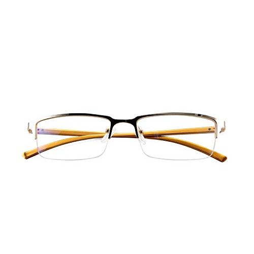 FEISEDY Refined Semi Rimless Rectangle Half-Frame Blue Light Blocking Computer Glasses Women Men B2626