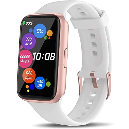 Efolen Smart Watch for Women, 1.47'' Full Touch Screen Smartwatch IP67 Waterproof Activity Fitness Tracker for Android iOS Phones with Heart Rate Blood Oxygen Sleep Monitor (White)
