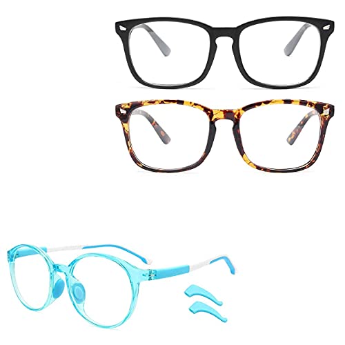 Livho 2 Pack Blue Light Blocking Glasses for Men Women & Kids Blue Light Blocking Glasses Bundle Boys Girls