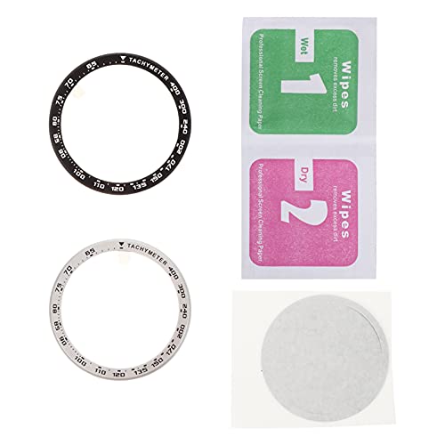 Hemobllo 2pcs Compatible for GTR Bezel Ring Metal Bezel Ring Adhesive Cover Anti Scratch Protector Compatible with GTR Smartwatch 47mm Silver Black