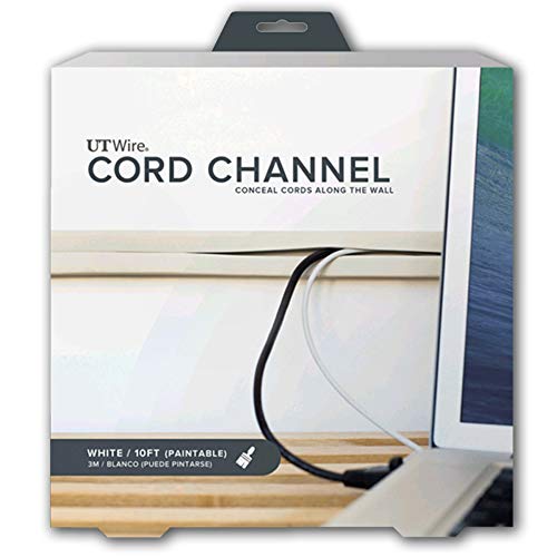 UT Wire UTW-CC1001-WH 10-Feet Cord Channel Raceway, Paintable White