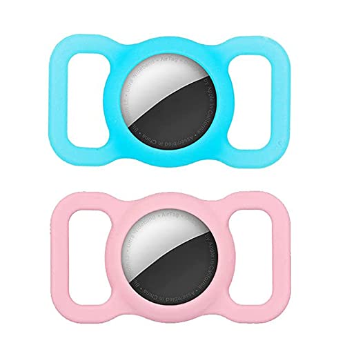 2Pcs Silicone Protective Case for 2021 Airtag, Dog Cat Anti-Lost Locator Airtag Collar Loop Holder, Adjustable GPS Finder for Pets Elderly (C)