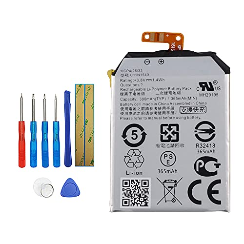 Vvsialeek C11N1540 Replacement Battery Compatible with Asus ZenWatch 2 WI501QF with Toolkit